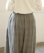 コットンウールグレンチェック　バルーンパンツ